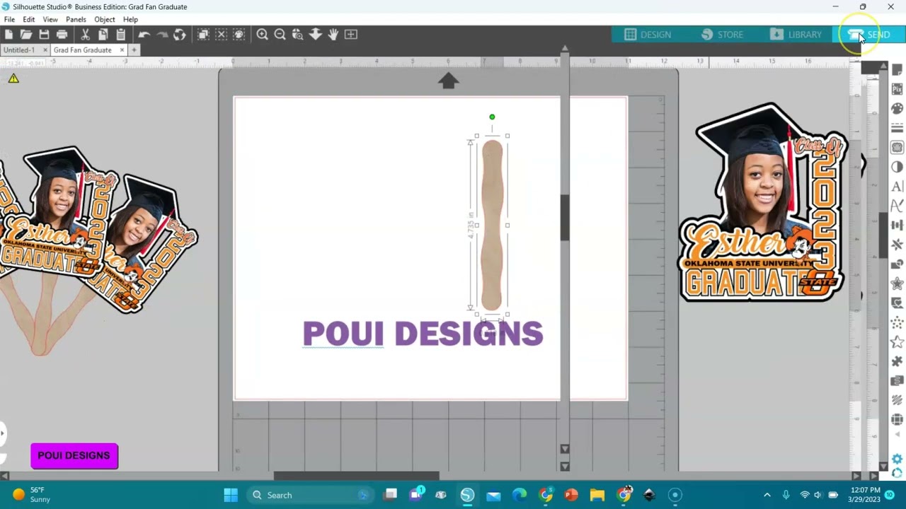 Create Graduation Fan Mockups in Silhouette Studio Business Edition ~ #gradfan #silhouettestudio