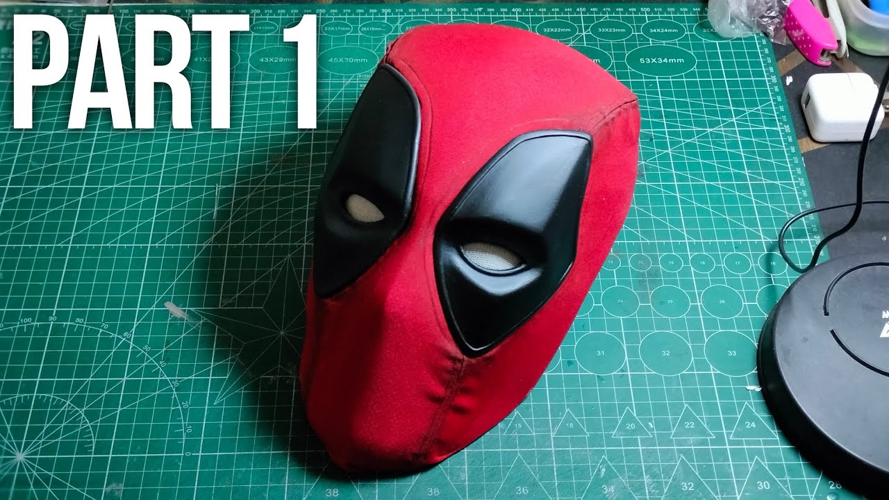How to Make Deadpool Mask Using Cardboard And Other Stuff (No 3d Printing) - Part 1