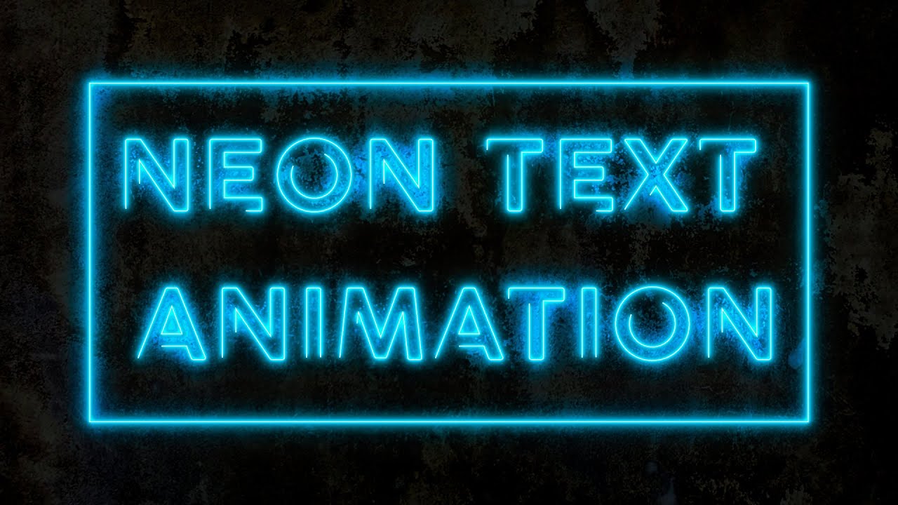 Neon text animation with Trim Paths in After Effects