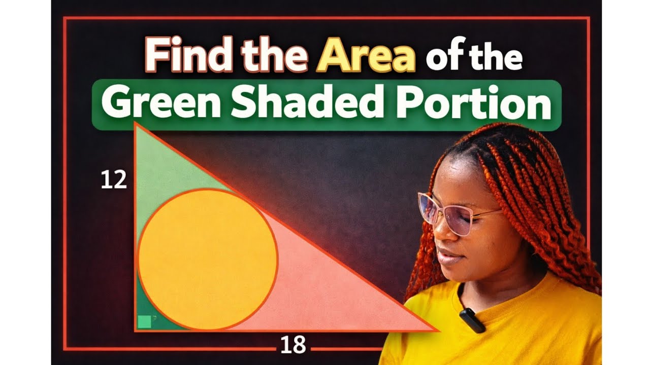 A nice geometry math question | find the area of the green shaded portion.