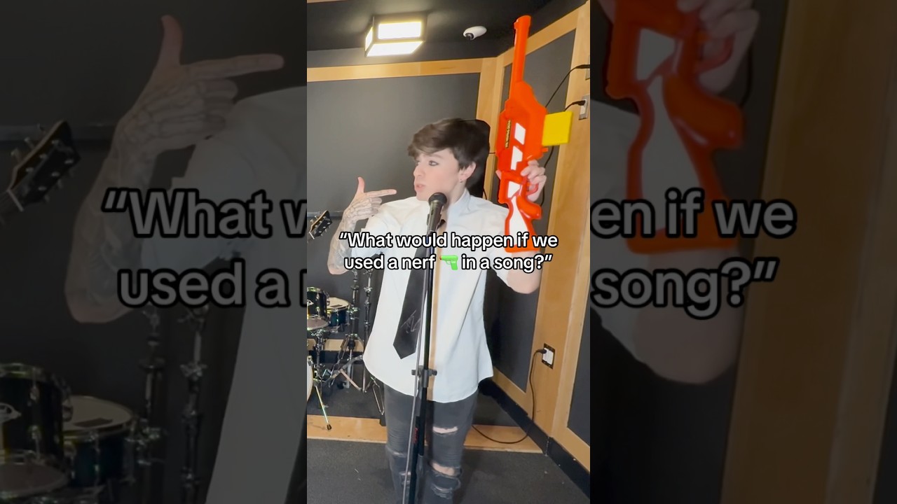 What would happen if we used a NERF GUN in a rock song? 😳🔥 #rockmusic #nerf #nerfgun #music #band