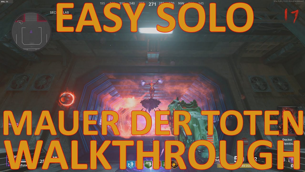 Easy Solo Mauer Der Toten Walkthrough - Rnd 17 Easter Egg Completion No Steps Skipped!