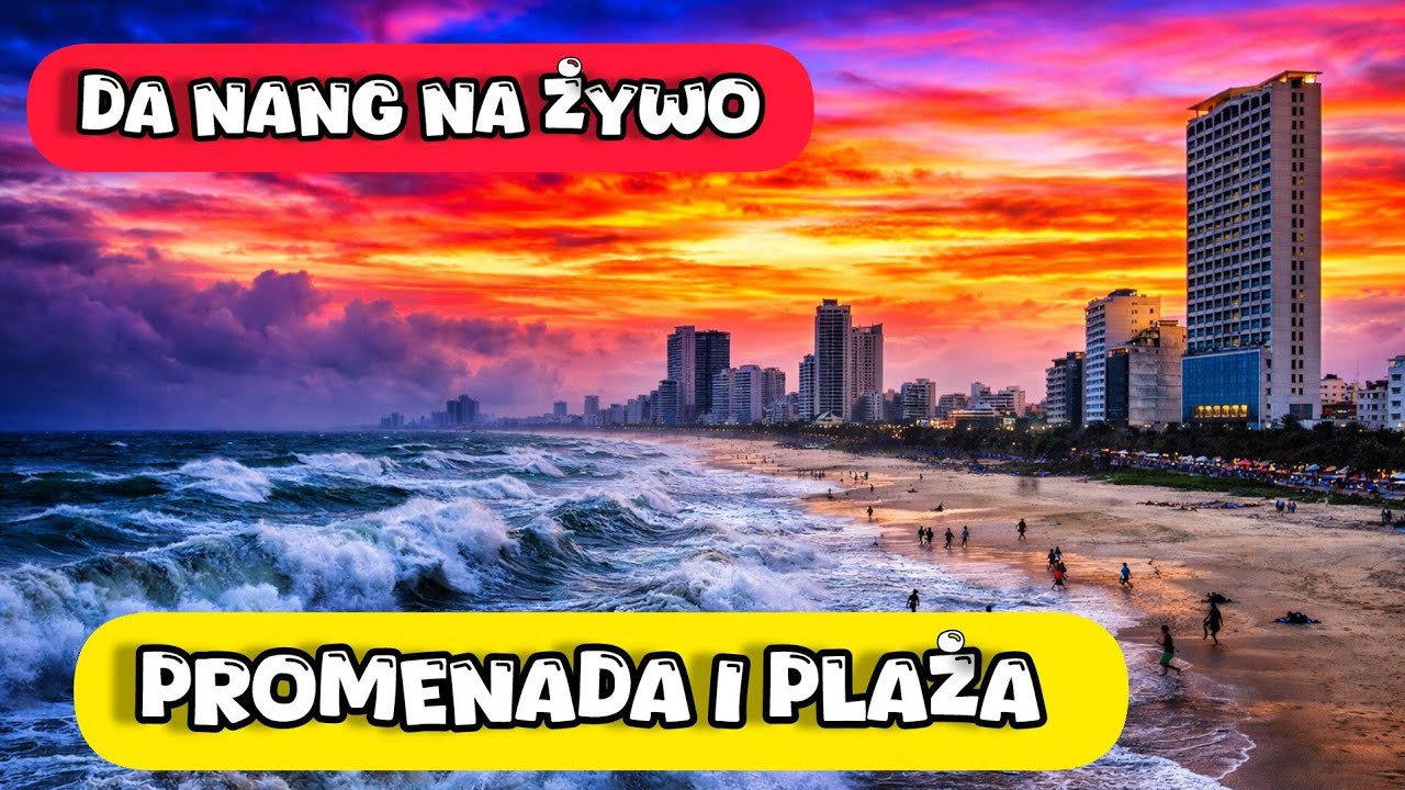 🌴 Plaża w Da Nang LIVE | Spacer promenadą nad Morzem Południowochińskim | IRL Wietnam