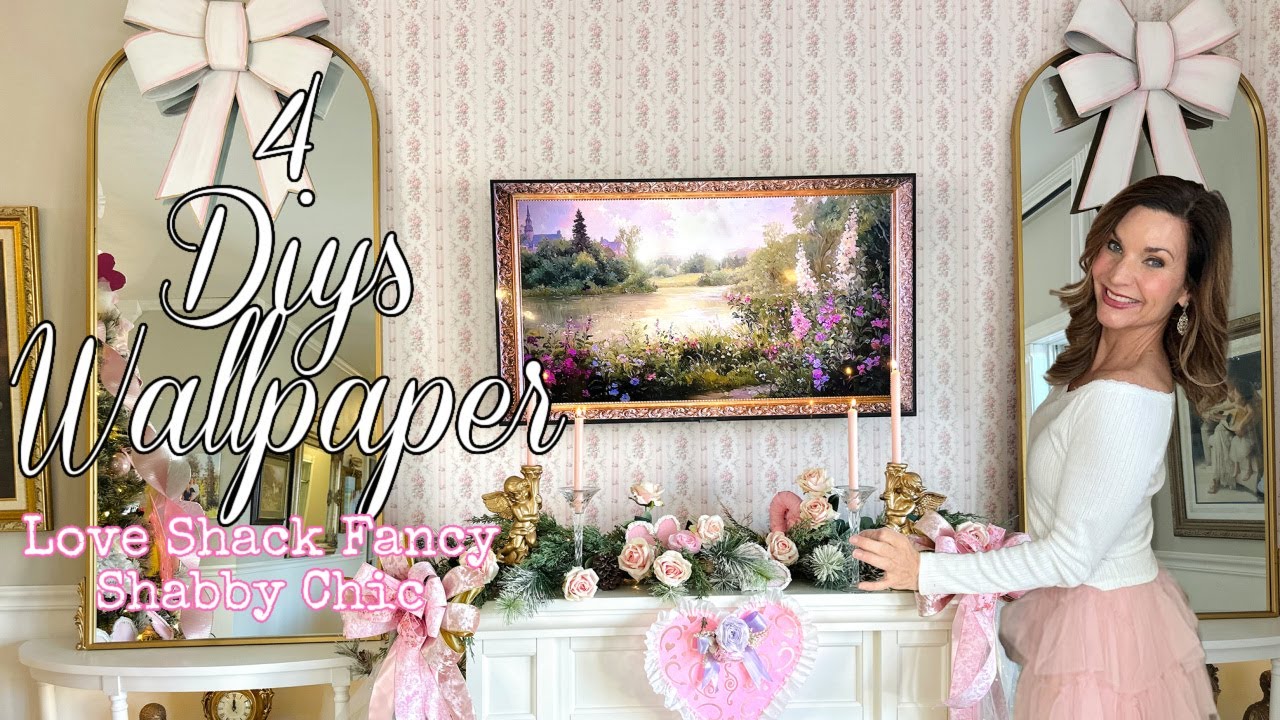 🎀NEW!! 4 DIYS~ Love Shack Fancy WALLPAPER + DECOR CRAFTS ~ Shabby Chic 🎀 Olivia's Romantic Home DIY