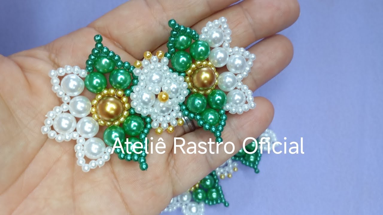 Laço Floral de pérolas #ateliêrastro 
