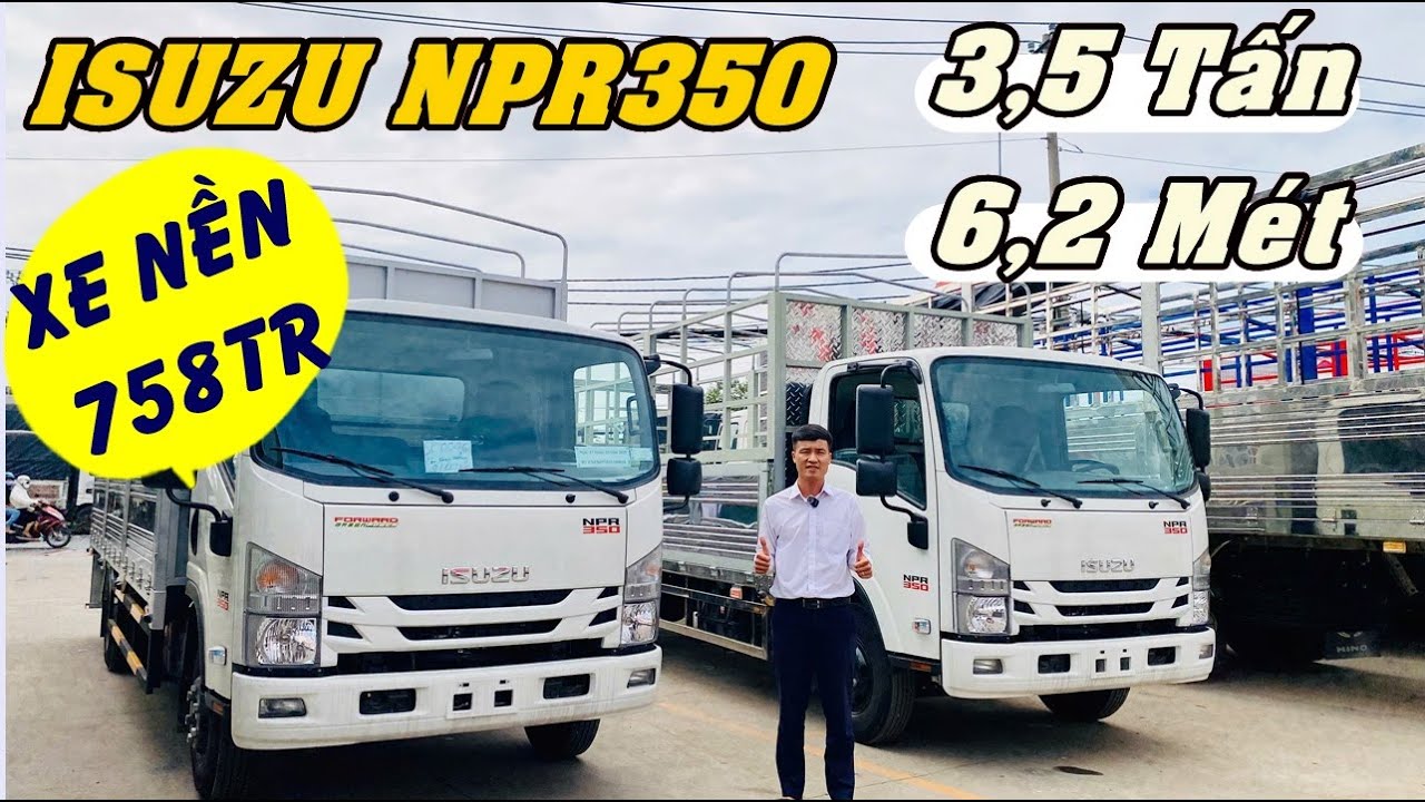 Isuzu 3T5 D&agrave;i 6M2 2025 | Xe tải Isuzu 3T5 Mui Bạt D&agrave;i 6M2 2025 | Th&ocirc;ng số Isuzu NPR350 3T5 6M2
