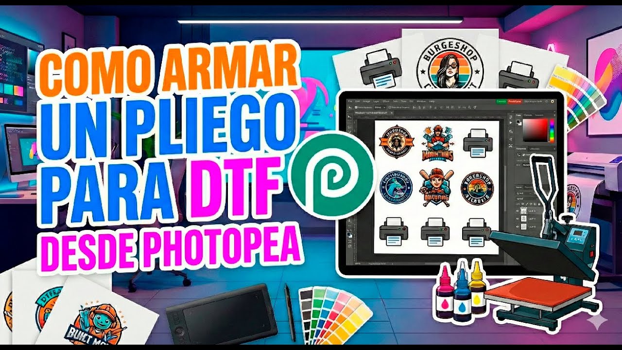 Como armar un pliego para DTF desde PHOTOPEA