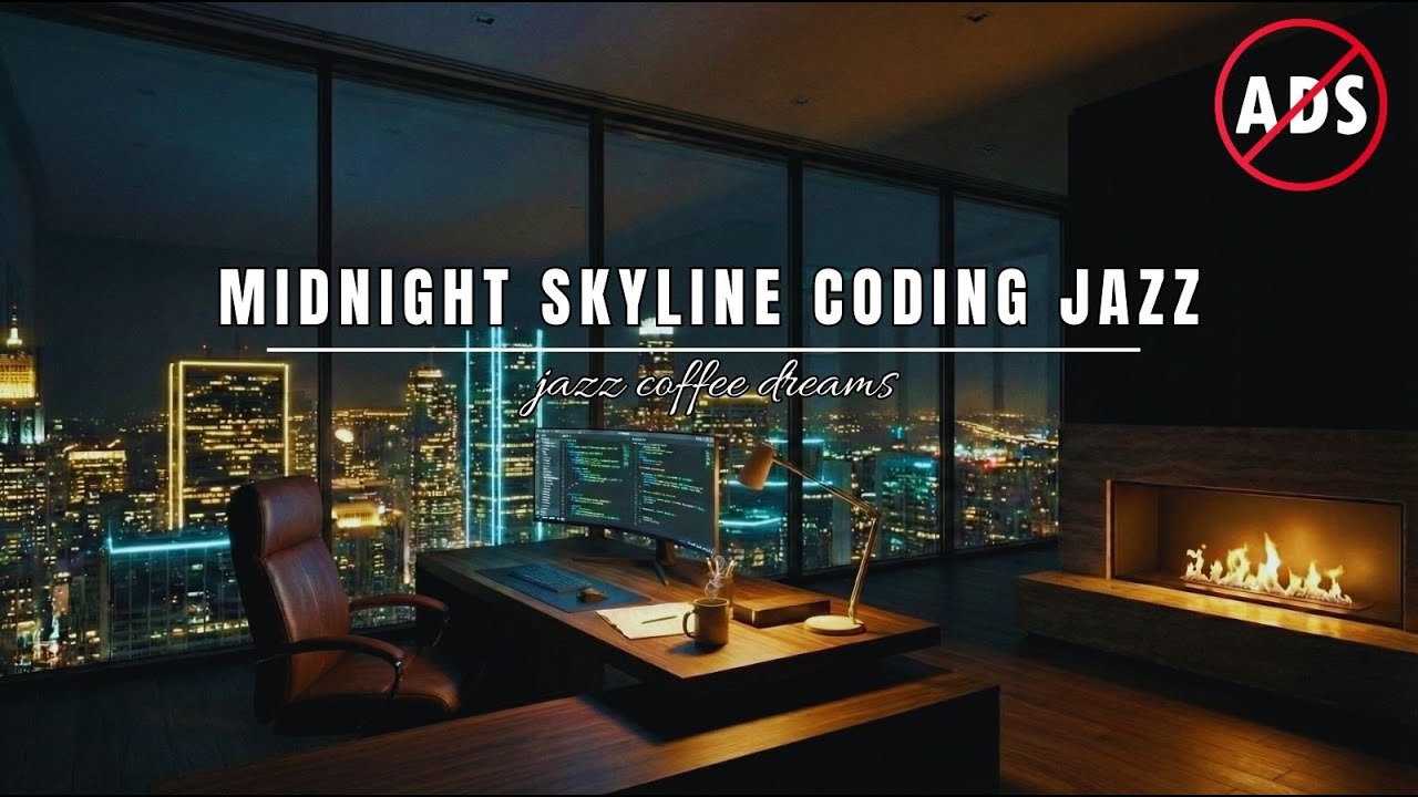 Midnight Skyline Coding Jazz 🌃 Smooth Jazz for Focus, Deep Work & Night Productivity