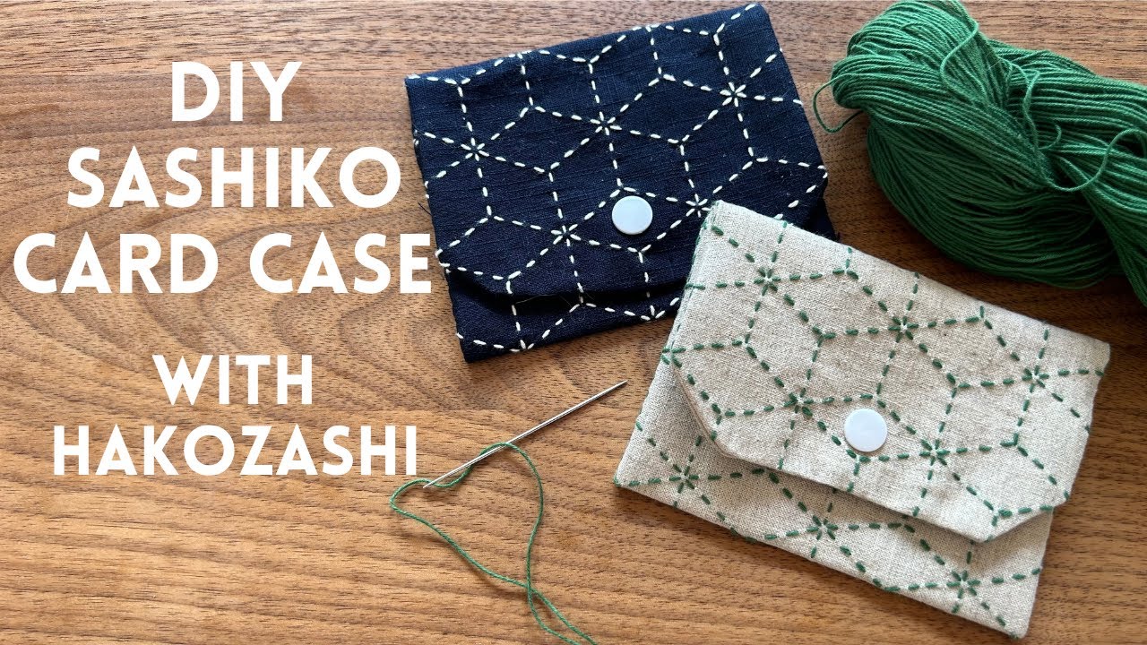 Making a Sashiko card case with the Hakozashi pattern