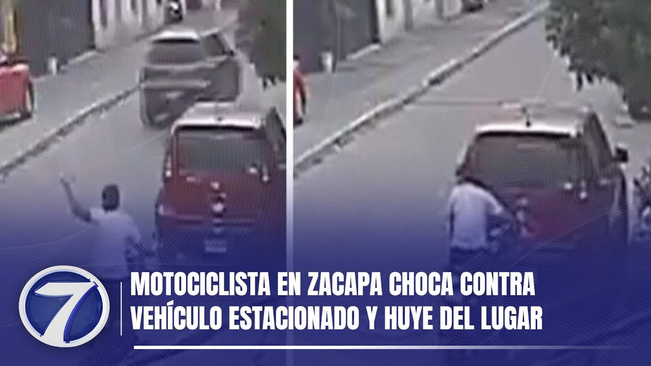 Motociclista en Zacapa choca contra vehículo estacionado y huye del lugar