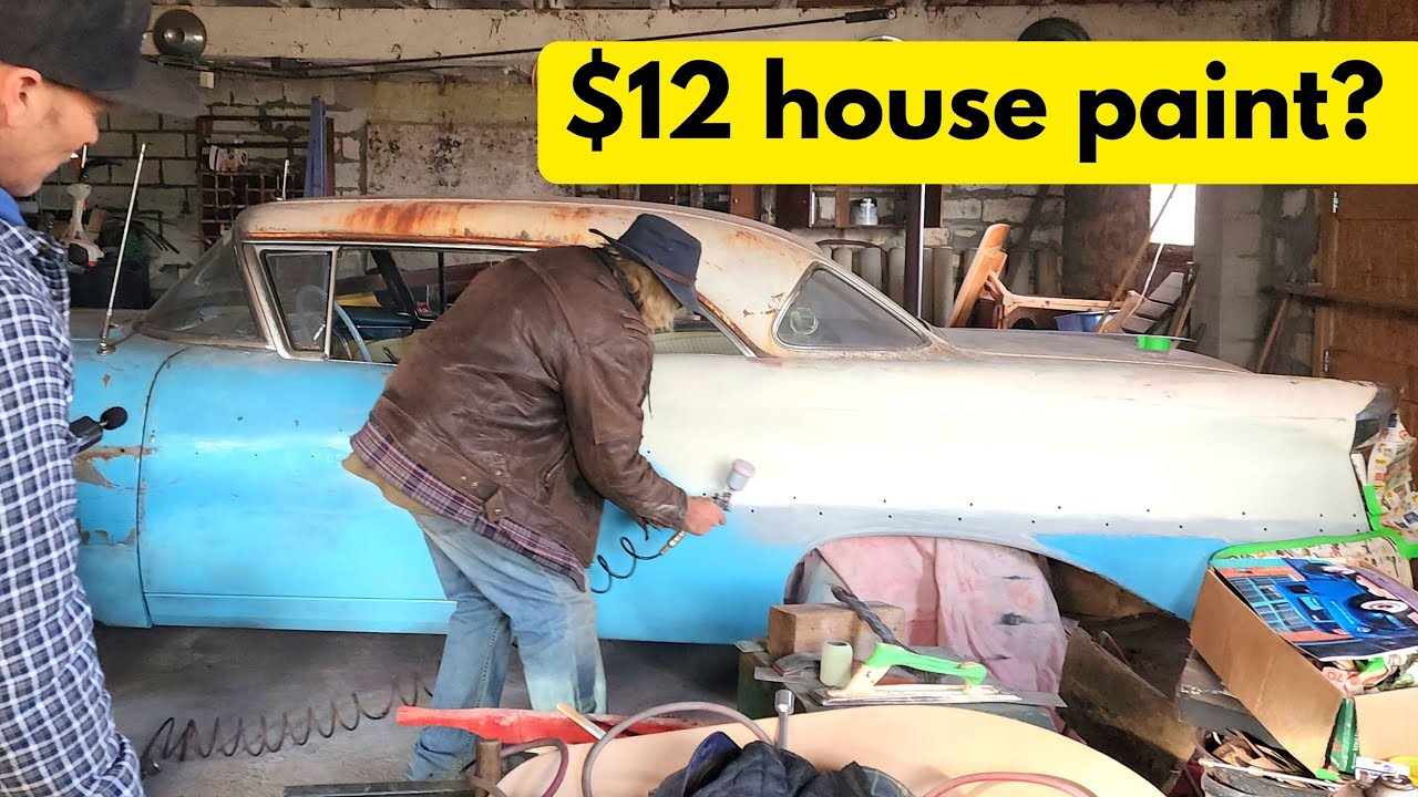 Painting an Oldsmobile with $12 house paint and a $20 paint gun 🤯