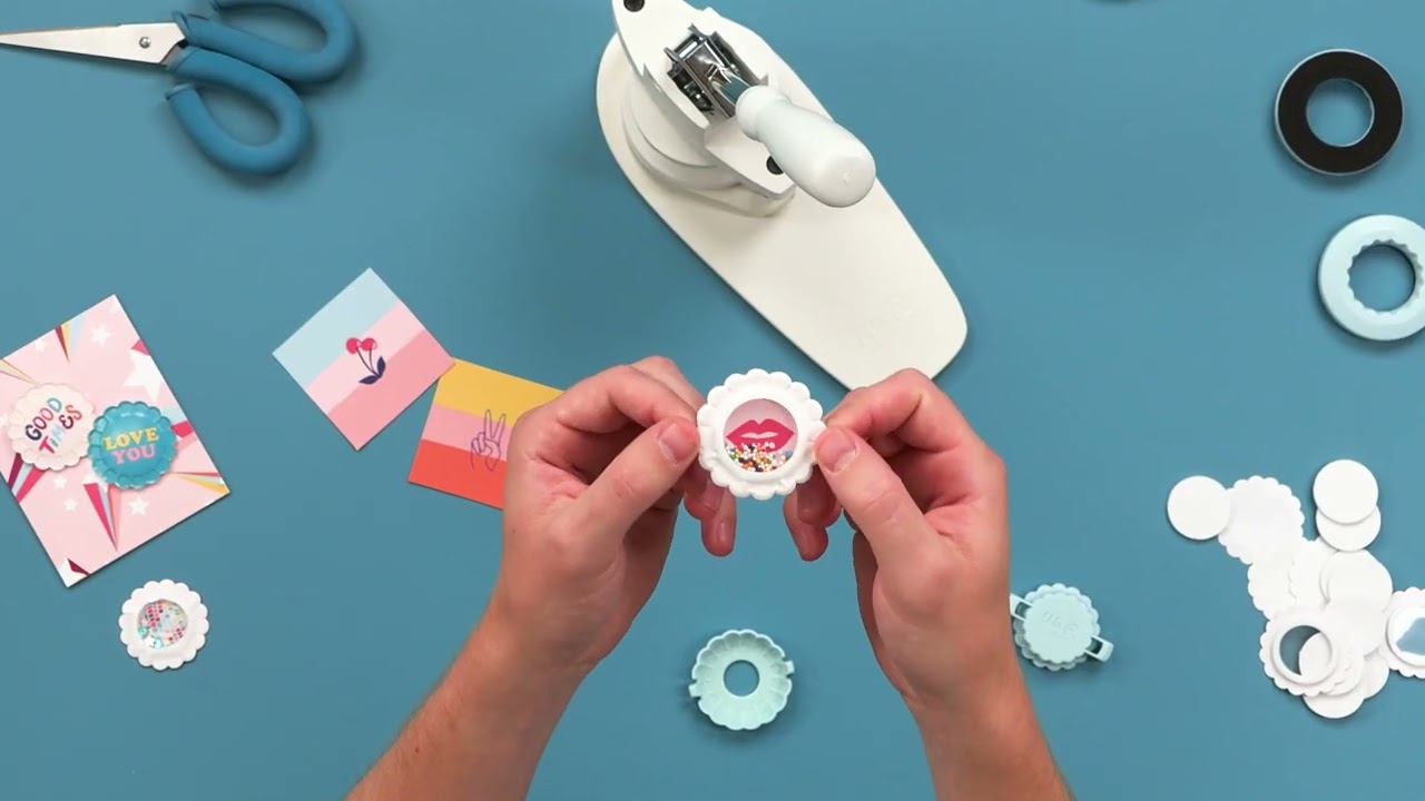 WR Button Press Shaker Shape Puffy Sticker Press