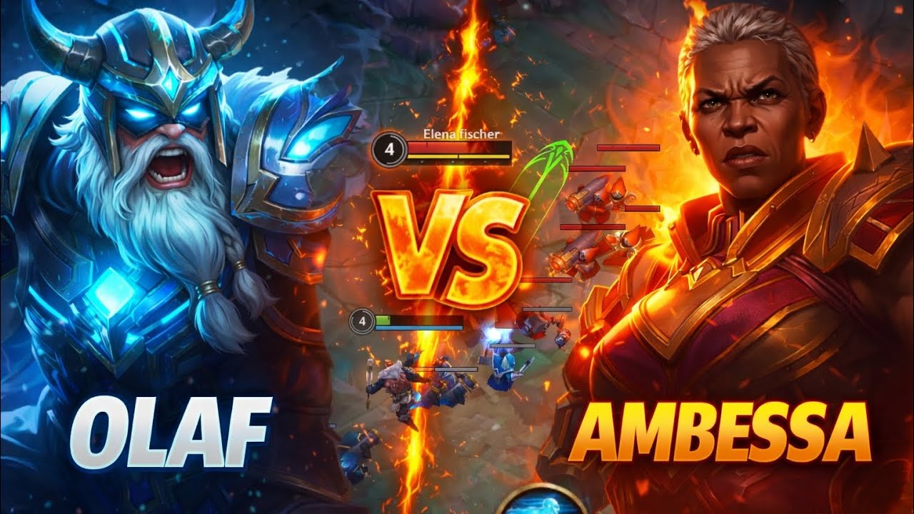 La Fuerza vs La Estrategia | Olaf vs Ambessa pelea en la TOP WILD RIFT elmeromay