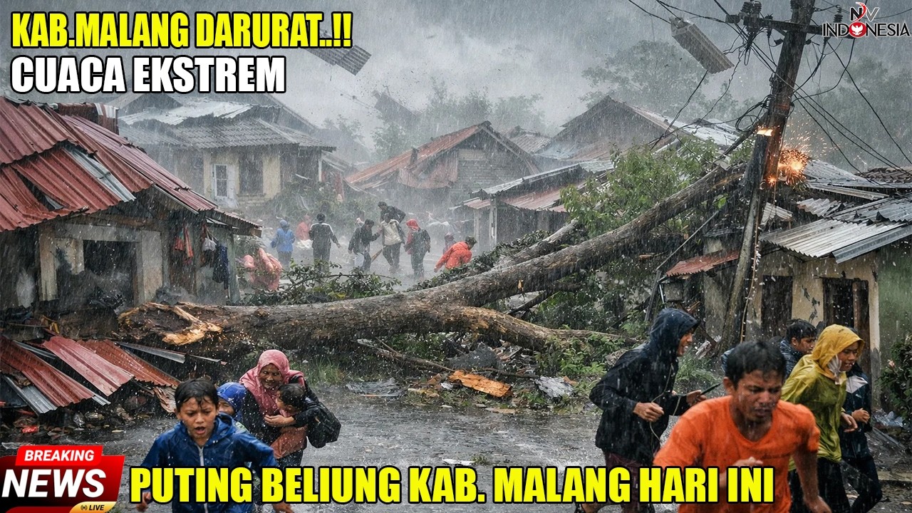 MALANG DARURAT CUACA EKSTREM..!! 15 RUMAH RUSAK DIHANTAM PUTING BELIUNG,BEGINI KONDISI TERKINI NYA