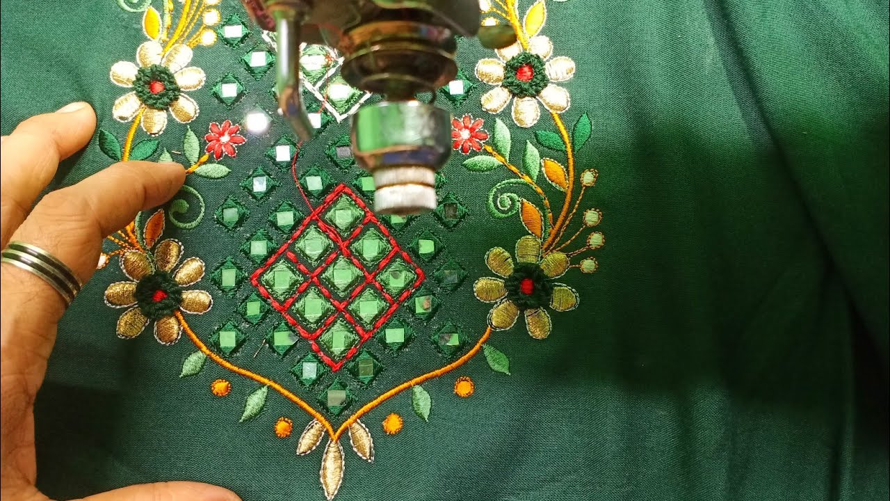 professional embroidery machine / machine embroidery neckline designs
