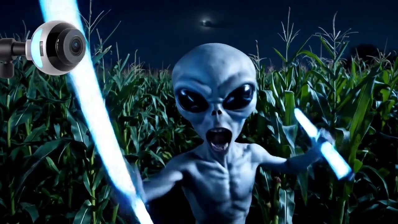 “Alien POV: Caught Lurking Outside a Human House 😂🌽”