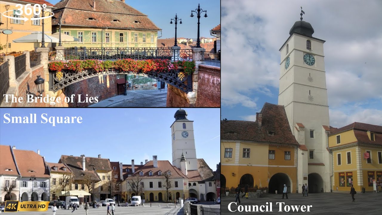 Explore Sibiu in 360 VR | Romania&rsquo;s Cultural Gem. The Bridge of Lies, Small Square, Council Tower