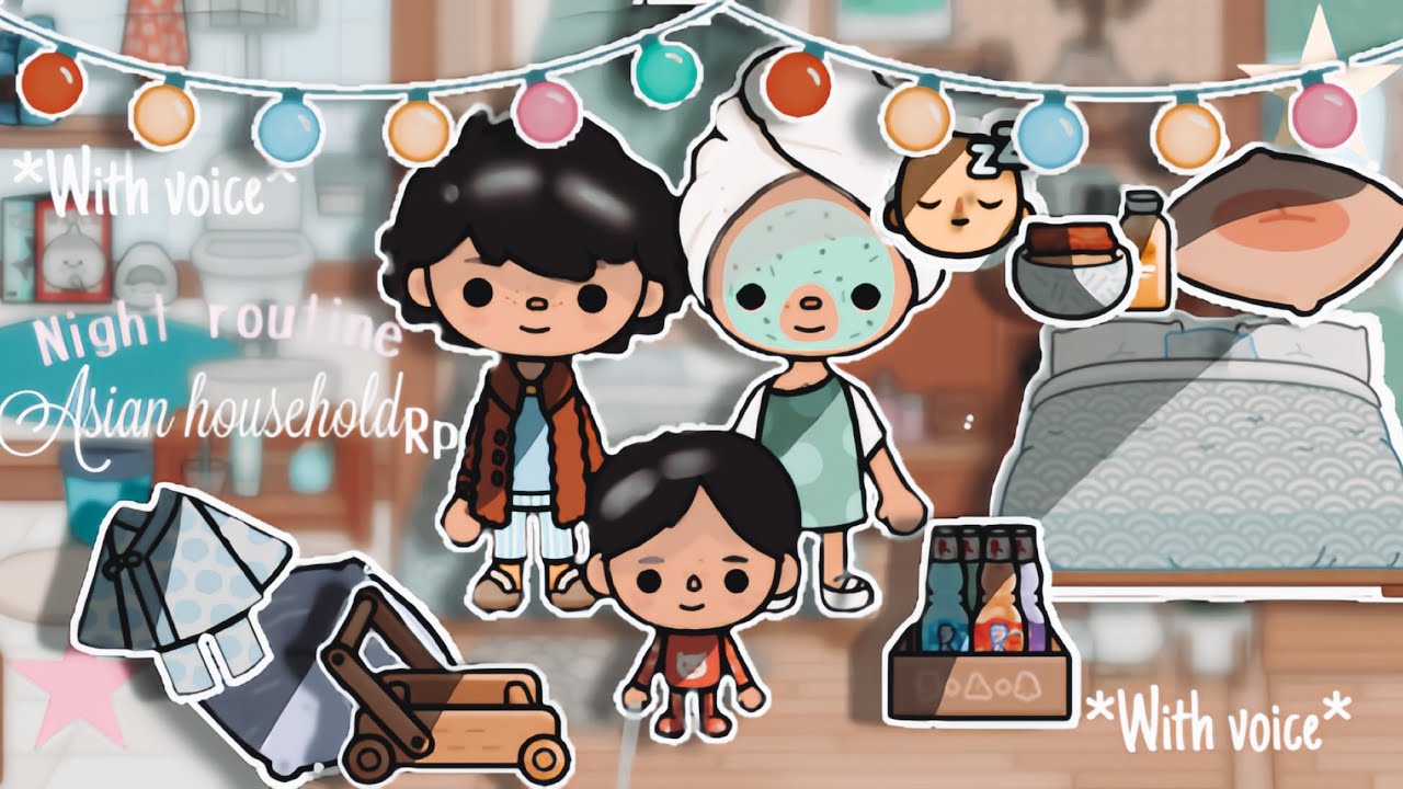 Asian Toca Boca rp night rputine 💕🛏️🥱