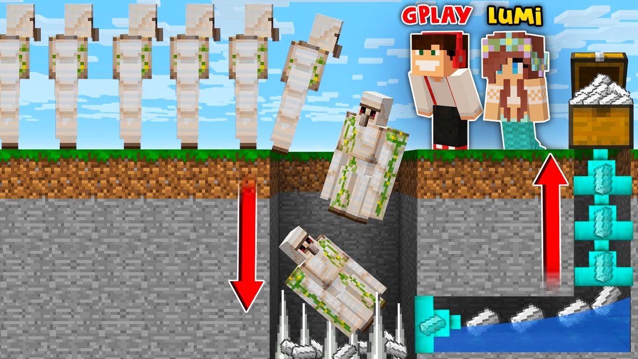 GPLAY I LUMI ROBIĄ SEKRETNĄ PUŁAPKĘ NA GOLEMY W MINECRAFT?!