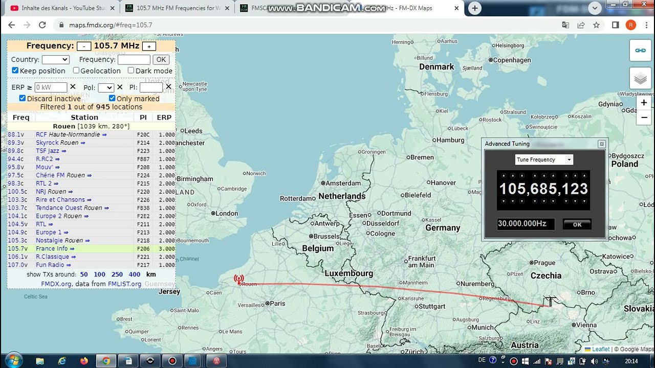 FM DX Es - 040723 - 1719UTC - 105.7 France Info (F) - ? Rouen/Canteleu LAM (76) 3kW 1039km