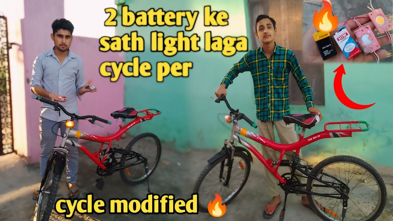 2 battery🔋9v || ke sath light 🚨||laga cycle per||cycle modified🔥||
