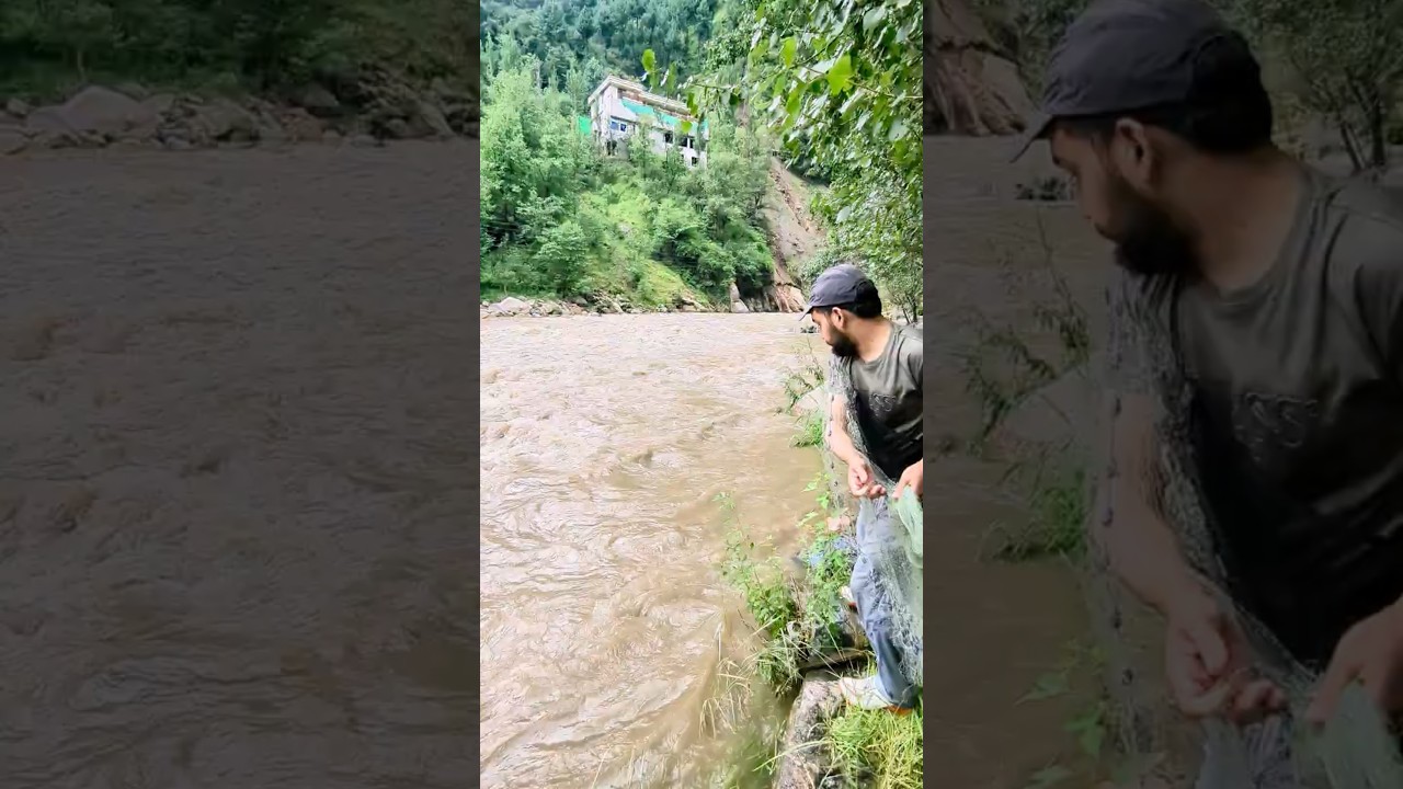 🎣 Casting My Net In Massive Flood Water 🌊 #floodwaters #troutfishing #shorts