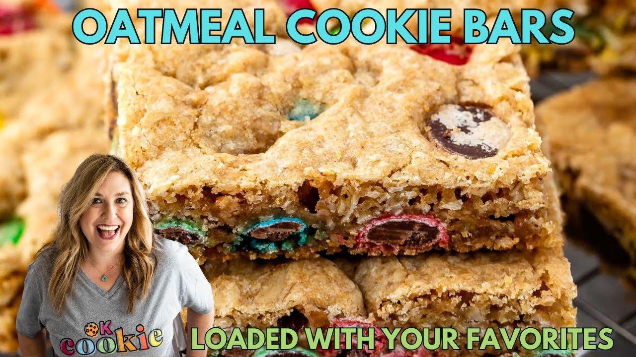 Oatmeal Blondies - Loaded Oatmeal Cookie Bars