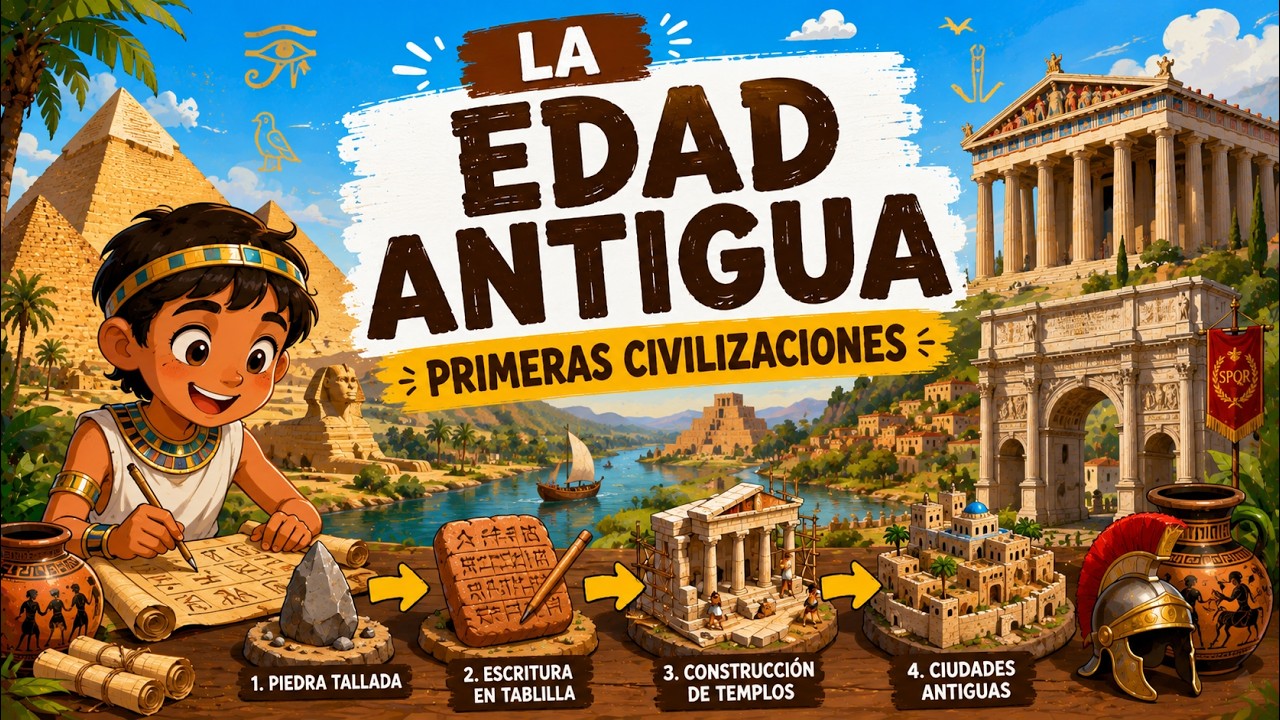 La Edad Antigua para niños 👑🏺 | Historia fácil y divertida (Vídeo educativo)