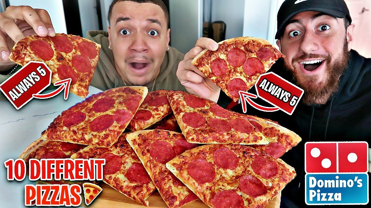 Ordering 10 DIFFERENT PIZZAS From Dominos & COMPARING Them (CRAZY RESTAURANT FOOD FINDS) ALL SAME?