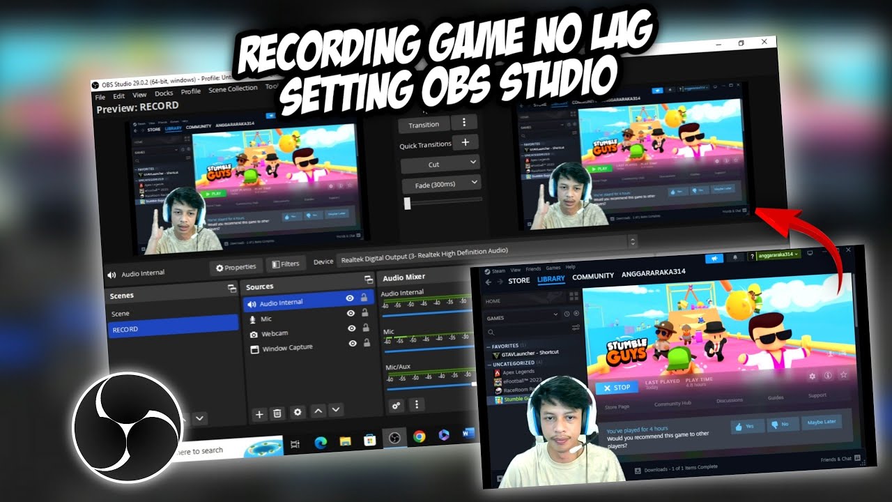 Cara Setting OBS Untuk Recording Game‼️Video Jernih, No Lag & Audio Internal