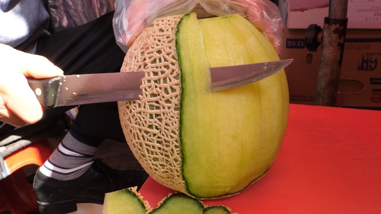 фрукты ниндзя из Кореи, удивительные навыки резки фруктов - корейская уличная еда