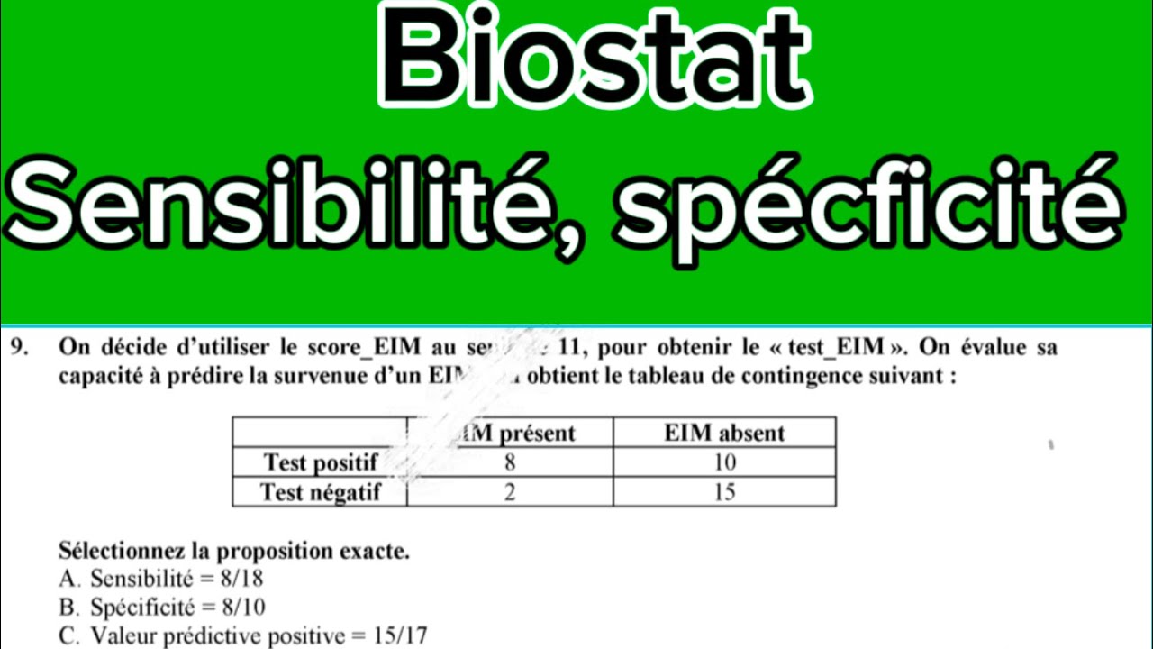 test diagnotics, sensibilité, spécificité VPP, VPN Biostat PASS/las