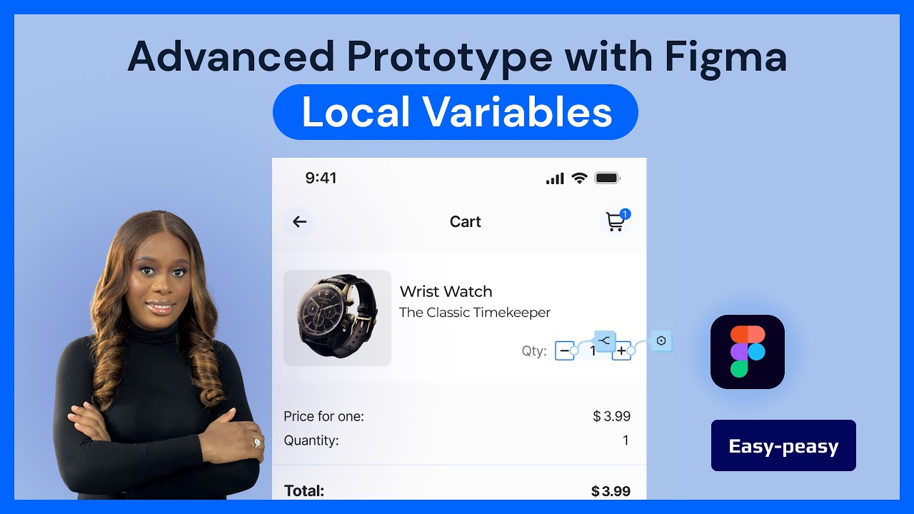 Advanced Add To Cart Figma Prototype with Variables || Figma Tutorial