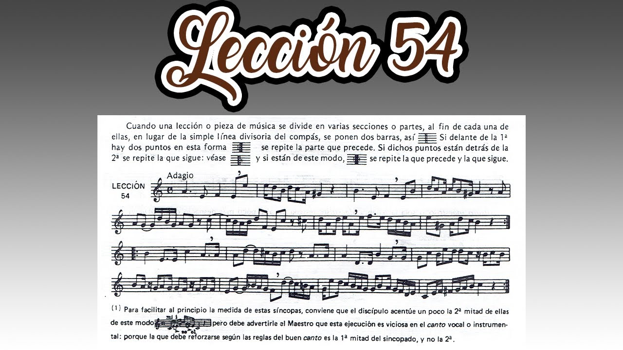 Lección 54 Metodo de Solfeo de Hilarion Eslava - Primera Parte