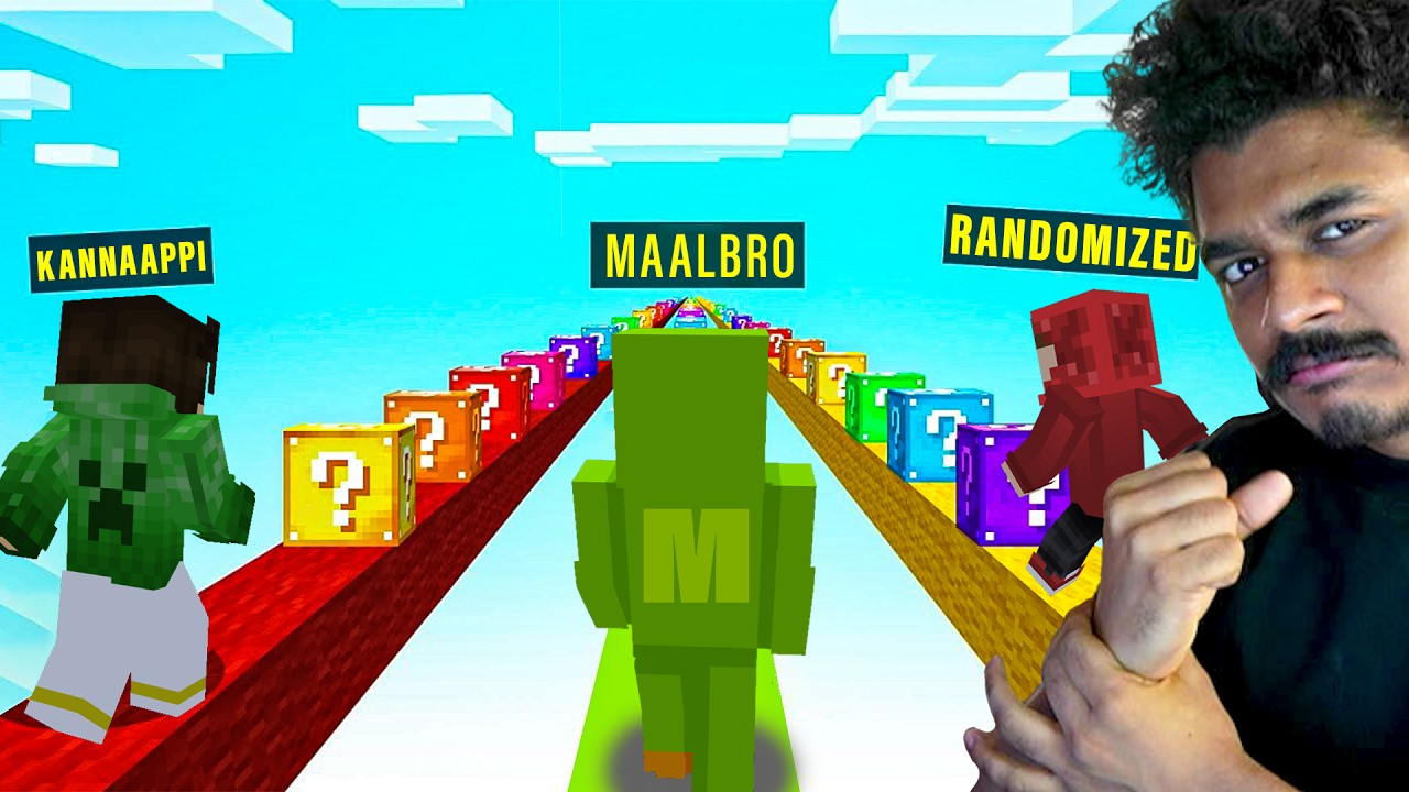 LUCKY BLOCK RACE challenge in Minecraft Malayalam