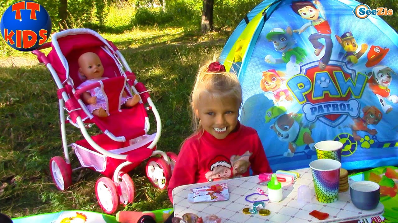 Щенячий Патруль PAW Patrol Ярослава и Кукла Беби Бон на пикнике Сюрпризы для детей Baby Born Doll