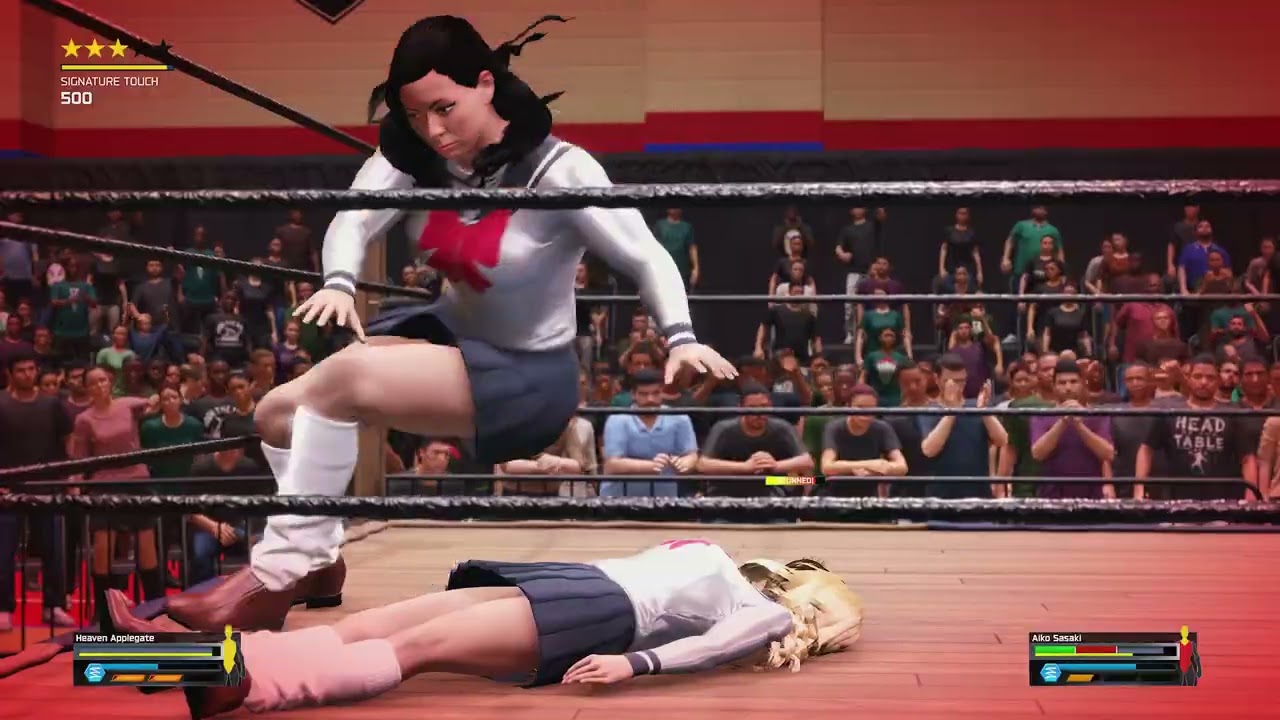 Heaven Applegate VS Aiko Sasaki 3 | WRESTLING HIGH | WWE 2K25 | Japanese School Girls Wrestling