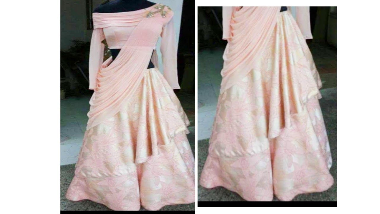 how to make double layer umbrella lahnga