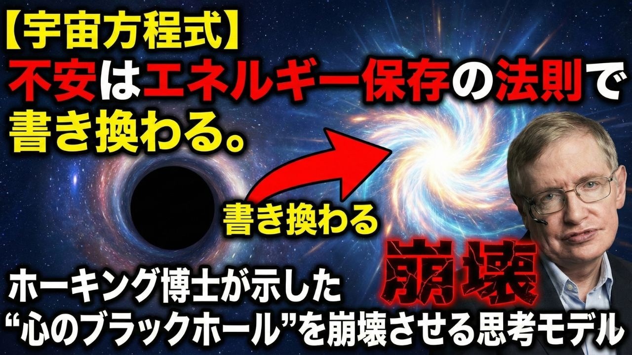 【宇宙方程式】不安はエネルギー保存の法則で書き換わる。ホーキング博士が示した“心のブラックホール”を崩壊させる思考モデル
