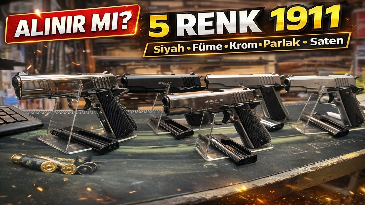 Ekol ES 1911 4.5 Havalı Tabanca | Siyah, Füme, Krom, Parlak Krom, Saten Karşılaştırma