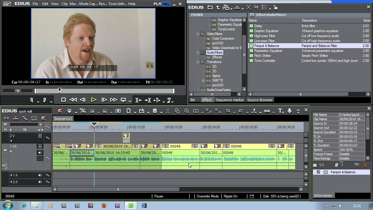 A complete edit in EDIUS 7 part 4: Sound