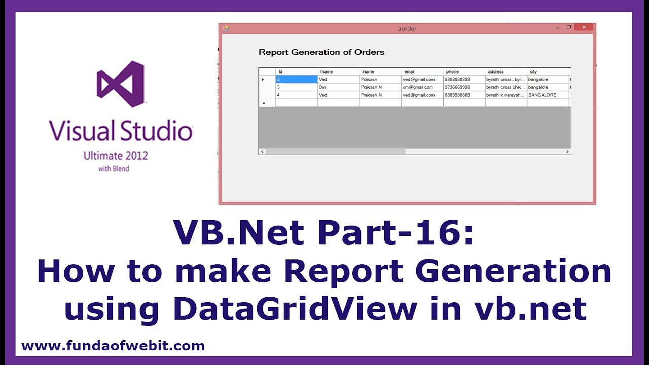 VB.Net Часть 16: Как создать отчет с помощью DataGridView в VB.Net