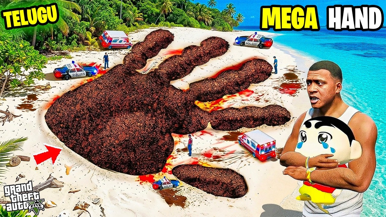 Franklin & Shinchan Finally Find Secret BIG HAND PRINT😱 What it That? Gta5 Telugu