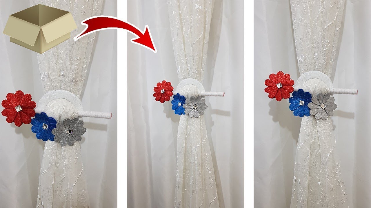 Kartondan Perde Tutucu Yapımı Oda Dekorasyon Fikri - Curtain Holder Dıy