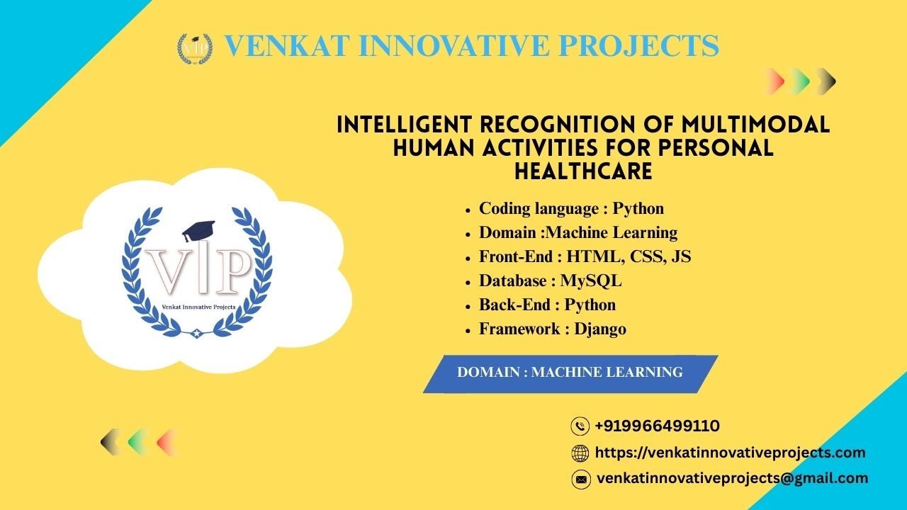 INTELLIGENT RECOGNITION OF MULTIMODAL HUMAN ACTIVITIES FOR PERSONAL HEALTHCARE || VIP || VENKAT