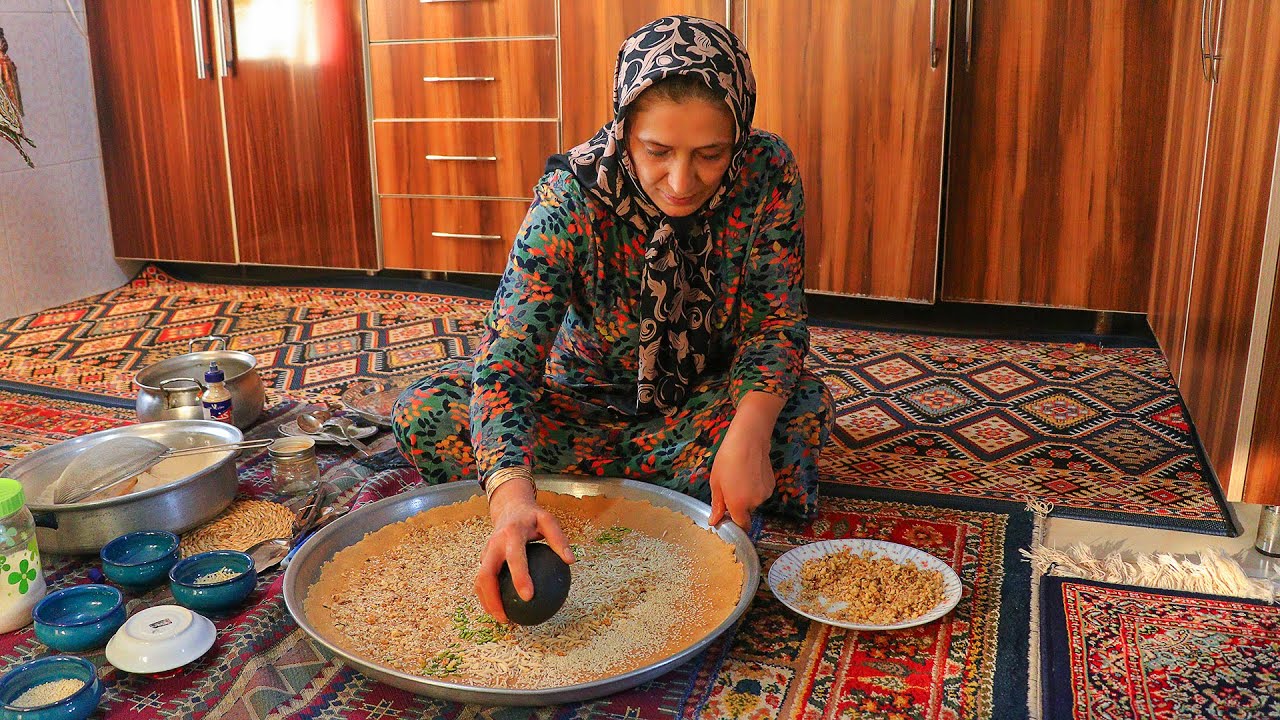 STONE Pastry Recipe - IRAN Special Stone Halwa Cooking ( حلوای سنگی )