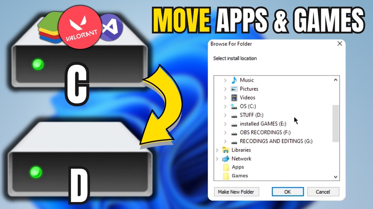 How to MOVE Apps & Games to Another DRIVE or External DISK (2025)