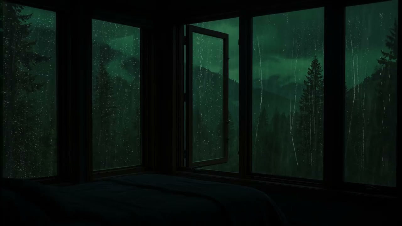 Peaceful Rainy Night Outside the Window | Cozy Bedroom Sounds for Relaxation and Better Sleep