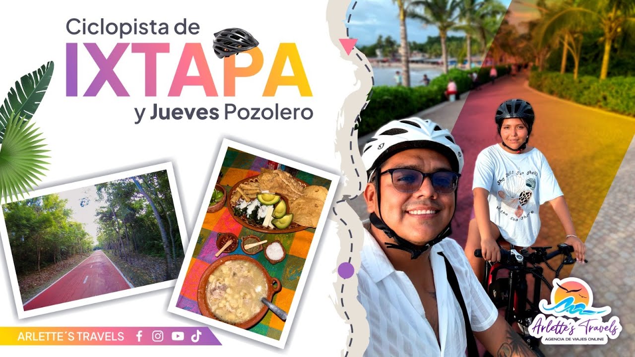“Recorrido en la ciclopista más hermosa de México 🚴‍♂️ + Pozole guerrerense  | Ixtapa Zihuatanejo”