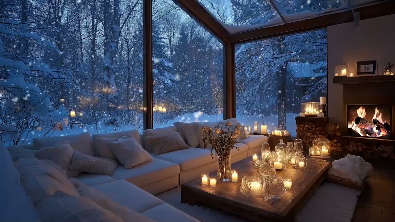 Winter Snow Window Ambience ⛄ 3H Soft Piano Music for Comfort, Healing & Deep Focus